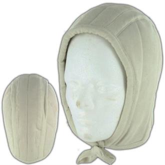 Cotton Padded Coif Arming Cap White