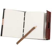 IN8627BR - Medieval Flower Embossed Leather Diary &amp; Pencil