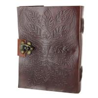 IN8673BRWL - Green Man&#39;s Renaissance Leather Journal