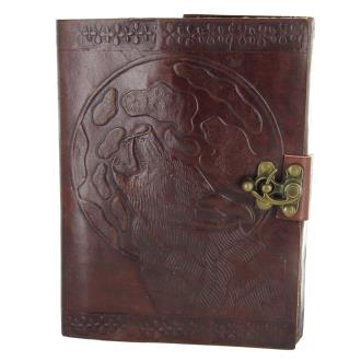 Howl at the Moon Leather Wolf Journal
