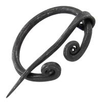 IN8811 - Hand Forged Iron Brooch with Rolled Ends