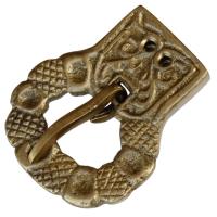 IN8914 - Nobles Antique Foliate Brass Belt Buckle