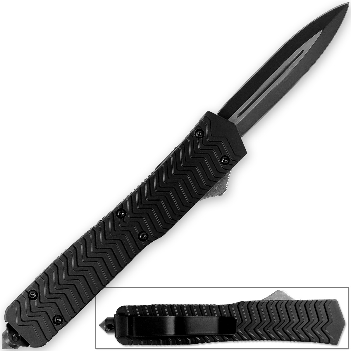 Ultraslim Spear Point OTF Switchblade Knife Out The Front Assisted Open