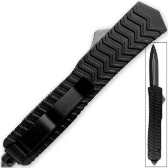 Ultraslim Spear Point OTF Knife Out The Front Assisted Open Tactical Glass Breaker