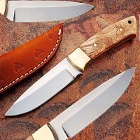 J202 - Custom Made J2 German Steel Full Tang Hunting Knife Olive Wood