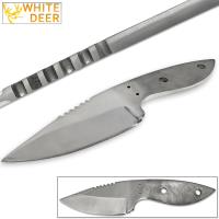 JB-208 - White Deer D2 Steel Knife Blank Drop Point Making Hunting Skinner D-2 Knives