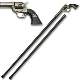 Sword Cane American Revolver Pistol Handle