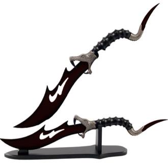 Black Blade Snake Dagger with Stand