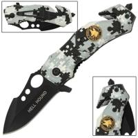 WG923 - K-9 Arctic Camo Mini-Tactical Spring Assisted Knife WG923 - Tactical Knives