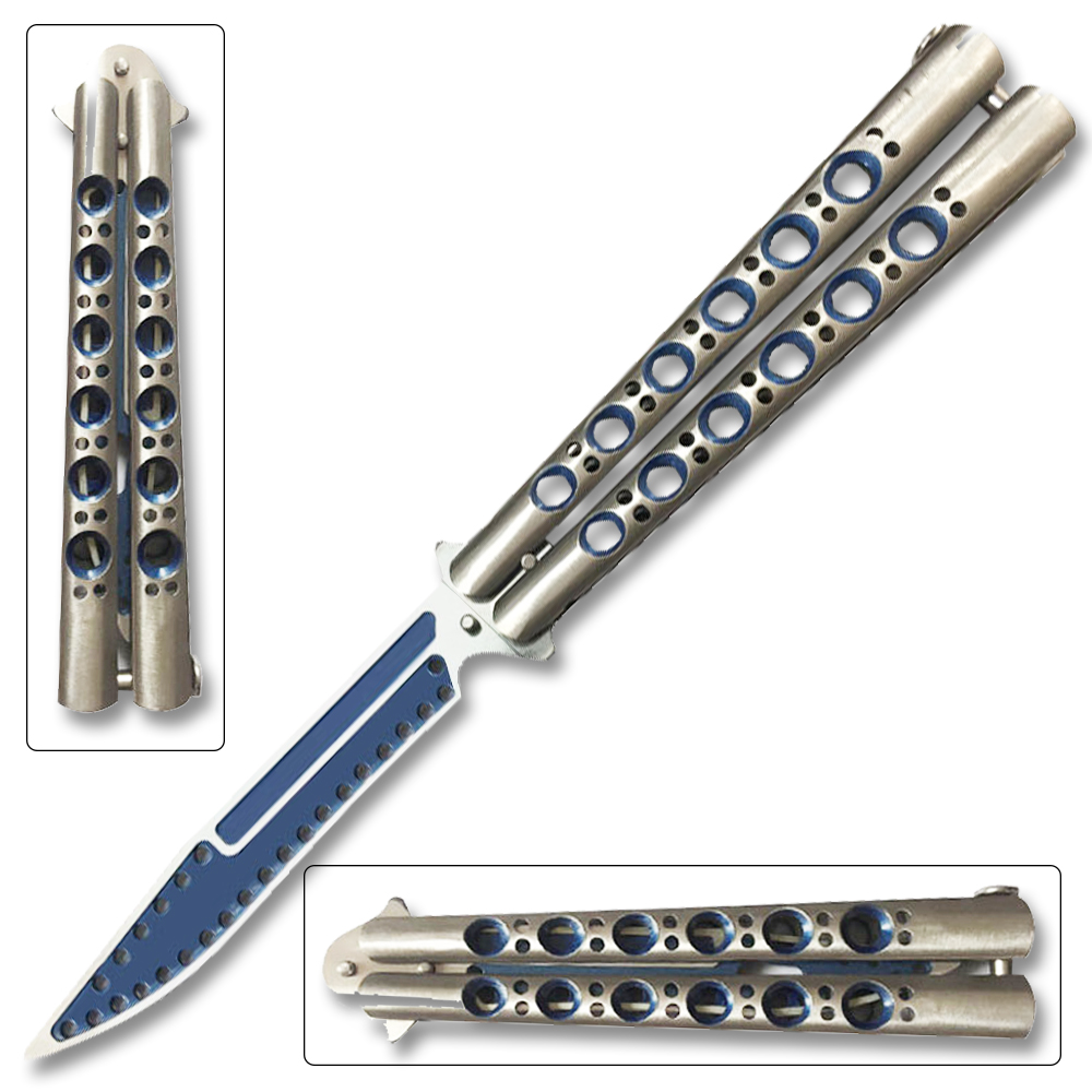 Blue Dragon Butterfly Knife Stainless Steel Blade