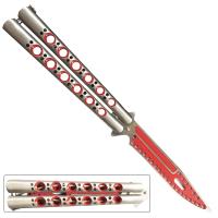 KB247-55RD - Non Sharp Trainer Butterfly Red and Silver Blade Ltd Edition