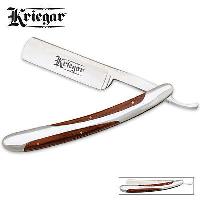 KG102 - Kriegar Razor Wood Accent Handle Folding Knife