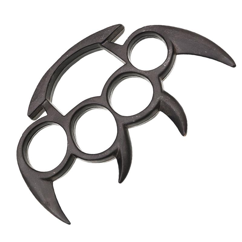 Spiked Brass Knuckle Solid Steel - Black