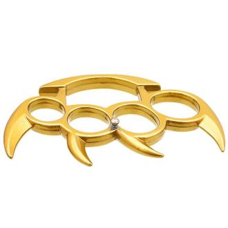 Spiked Brass Knuckle Solid Steel - Gold