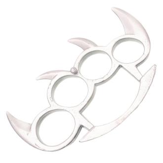 Spiked Brass Knuckle Solid Steel - Silver 1