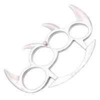 KN-SK-SL-1 - Spiked Brass Knuckle Solid Steel Silver 1