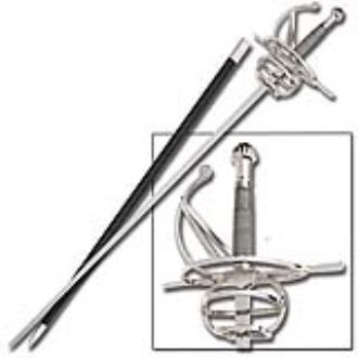 Medieval Rapier Swept Hilt Square Guard Sword