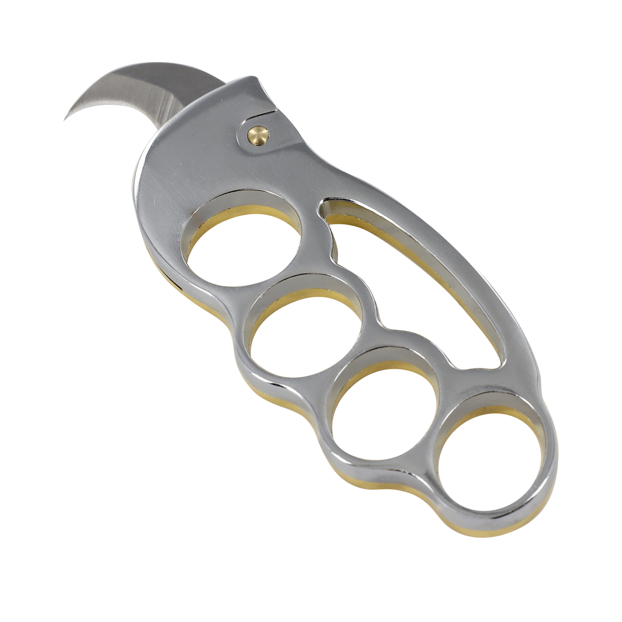 brass knuckles folding knife