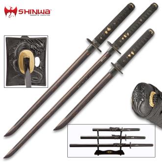 Shinwa Black Knight 3-Piece Sword Set Handmade