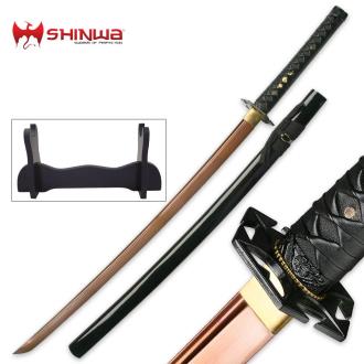 Shinwa Hand-Forged Copper-Toned Carbon Steel Katana Sword