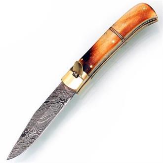 Lever Lock Sandbank Damascus Steel Knife
