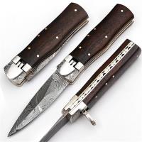 LV7W - Lever Lock Open Prairie Damascus Knife