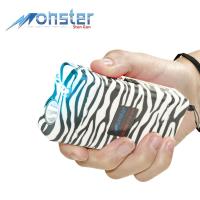 M25000-ZB - 25 Million Volt Rechargeable Stun Gun with LED Light and Disable Pin Zebra Print