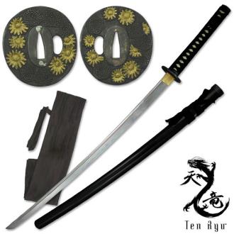 Ten Ryu Himawari Samurai Katana Sword - Black
