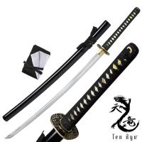 MAZ-020BK - Ten Ryu High End Samurai Katana Sword Hand Forged w/ Japanese Maru Techniques
