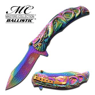 MTech Dragon Fury Assisted Opening Folding Pocket Knife Rainbow