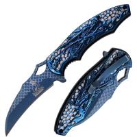 MC-A037BL - Blue Dragon Collection Spring Assisted Knife