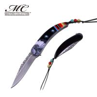 MC-A046BK - Mc Masters Collection American Indian Styled Spring Assisted Knife 3CR13 Steel