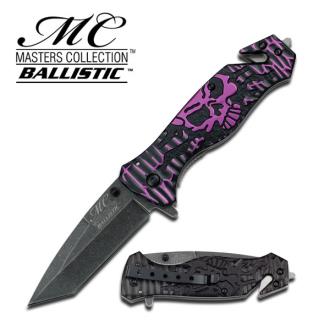 Purple Collection Skull Tanto Spring Assist Knife