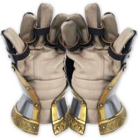MH-350 - Churberg Hourglass Armor Gauntlets Brass Plated Functional 18 Gauge Carbon Steel