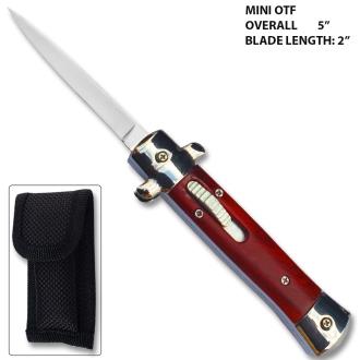 Mini OTF Italian Milano Knife Wood Handle Limited Edition