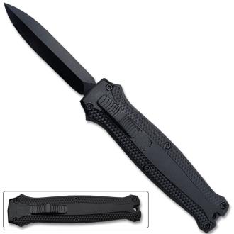 Legends Micro OTF Stiletto Blade Knife Black Out The Front Limited Edition