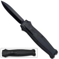 MOTF-2BK - Legends Micro OTF Stiletto Switchblade Blade Knife Black Out The Front Limited Edition