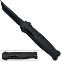 MOTF-1BK - Legends Micro OTF Stiletto Blade Knife Black Out The Front Tanto Blade