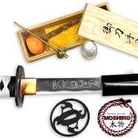 MS-014W - MOSHIRO Shadow Warrior Handmade Katana Sword - White Edition Battle Ready