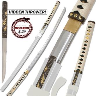 Moshiro Zetsurin Sword w Knife Full Tang White Saya