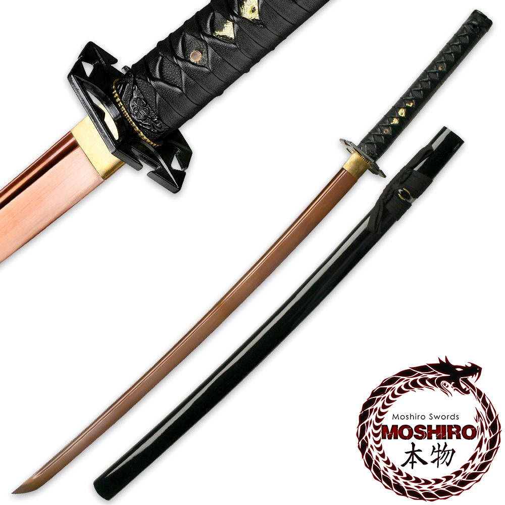 Moshiro Battle Ready Katana Red Oxidized 1060 High Carbon Steel Sword