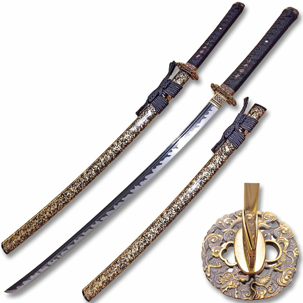 Spring Steel Blade Skull Japanese Katana Real Fighting Samurai Sword Full  Tang