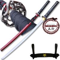 MS-64327RD - MOSHIRO 1045 High Carbon Steel Red  Glossy Scabbard