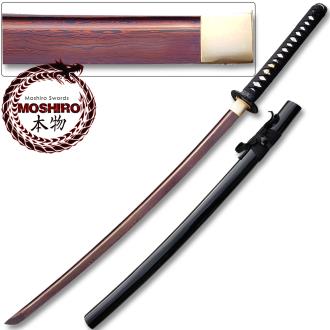 Moshiro Red Damascus Katana Red Oxidized 1060 High Carbon Steel Sword