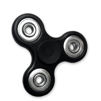 Fidget Tri-Spinner Black EDC All-Metal Weighted Bearing ADHD Focus Stress Reliever Hand Toys