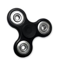 MS3-BK - Fidget Tri-Spinner Black EDC All-Metal Weighted Bearing ADHD Focus Stress Reliever Hand Toys
