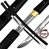 MS657BK - Moshiro Shirasaya Functional Katana Bushido Ebony Sword Full Tang Battle Ready