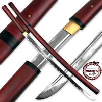 MS657BG - Moshiro Shirasaya Functional Katana Bushido Rosewood Sword Full Tang Battle Ready