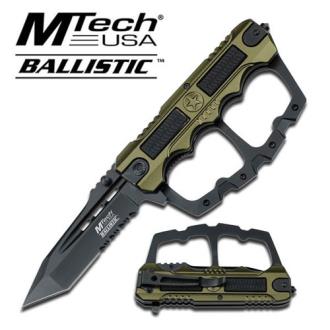 Mtech USA Spring Assisted Knuckle Knife Green