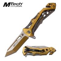 MT-A997BGD - Mtech Tanto A/O Goldenrod Sporting Knife Emergency Belt Cutter Glass Breaker